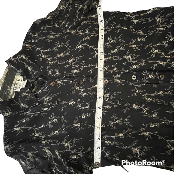 ROBBIE BEE | VINTAGE (90’s) MAXI SILK FLORAL DRESS | BLACK | - Picture 11 of 12